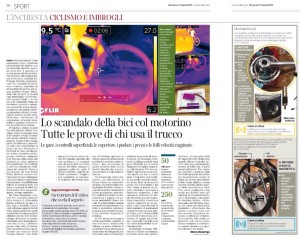 La pagina del Corriere della Sera